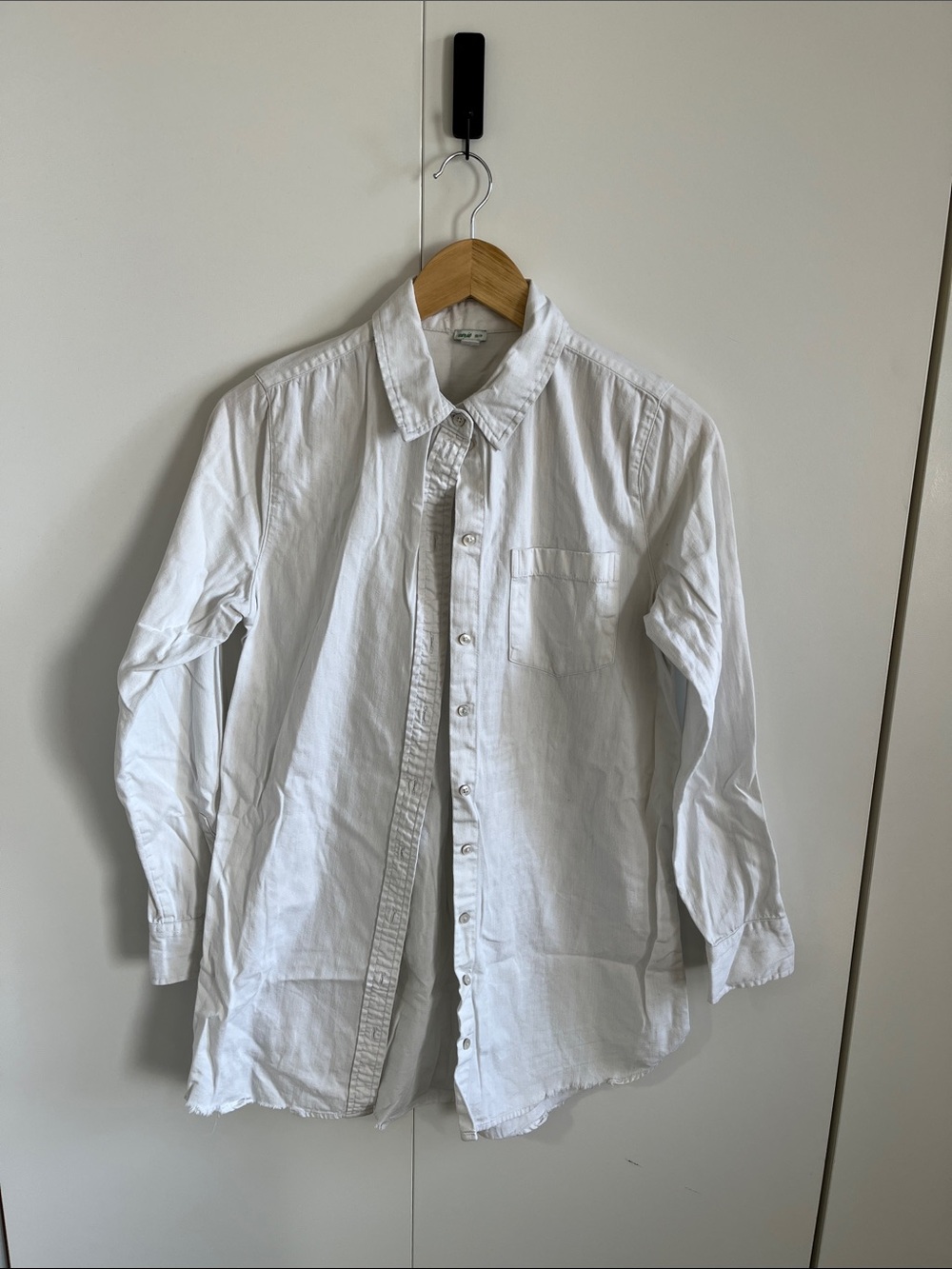 Classic Long White Men's Button-Down Shirt